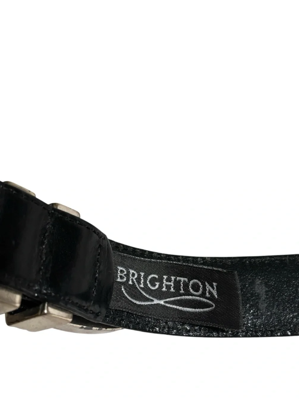 Brighton Black Leather Belt Size 30 Medium Silver Hardware Western Rodeo Unisex